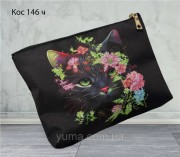 Косметичка для вышивки бисером Черный котенок