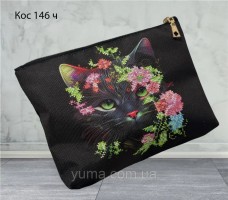 Косметичка для вышивки бисером Черный котенок Юма КОС-146ч
