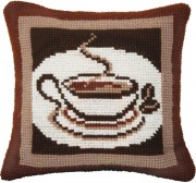 Набор для вышивки подушки крестиком Ароматный кофе