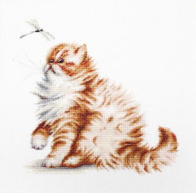 Набор для вышивки крестом Кошка со стрекозой Luca-S В2270 - 1 296.00грн.