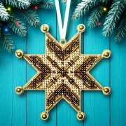 Набір для вишивки бісером по дереву Волшебная страна Ялинкова іграшка - Золоте сяйво FLK-597 Набір для вишивки бісером по дереву Волшебная страна Ялинкова іграшка - Золоте сяйво FLK-597