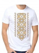 Мужская футболка для вышивка бисером Коричневый орнамент Юма ФМ-51