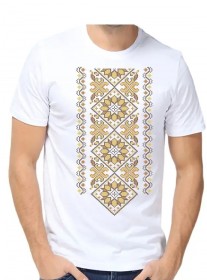 Мужская футболка для вышивка бисером Коричневый орнамент