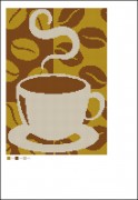 Схема вышивки бисером на габардине Чашка кофе