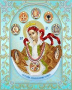 Схема для вышивки бисером на атласе Богородица Слободская Царица Козацкая 