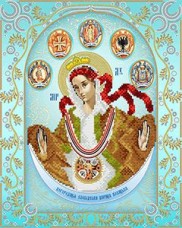 Схема для вышивки бисером на атласе Богородица Слободская Царица Козацкая  А-строчка АС3-009