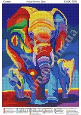 Схема вышивки бисером на атласе Удивительные слоны Юма ЮМА-3209