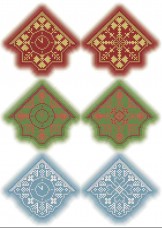 Схема для вышивки бисером на габардине Новогодние игрушки Часы Acorns А3-К-896