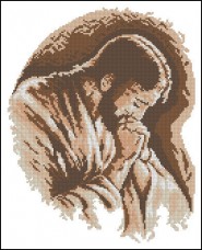 Схема вышивки бисером на габардине Молитва Иисуса Эдельвейс С-171