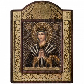 Набор для вышивки бисером в рамке - киоте Образ Пресвятой Богородицы Умягчение Злых Сердец