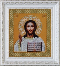 Набор для вышивки бисером Икона Христа Спасителя. Венчальная пара (золото) Картины бисером Р-207
