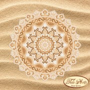 Схема вышивки бисером на атласе Мандала Райский пляж
