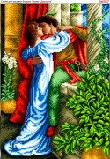 Схема вышивки бисером на габардине Ромео и Джульетта 