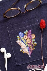 Набор для вышивки крестом на одежде Перышки и одуванчики Абрис Арт АНО-002