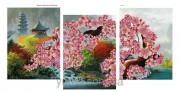 Схема вышивки бисером на габардине Весеннее чудо Японии (Триптих)