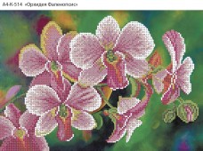 Схема для вышивки бисером на габардине Орхидея Фаленопсис Acorns А4-К-514