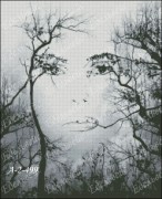 Схема вышивки бисером на атласе Девушка дерево полная зашивка