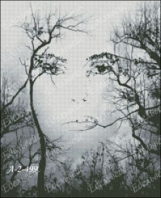 Схема вышивки бисером на атласе Девушка дерево полная зашивка