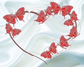Схема для вышивки бисером на атласе Бабочки на белом (вариант 1) А-строчка АК3-165_1 - 97.00грн.
