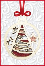 Набор новогоднее украшение из фанеры Новогодняя игрушка Ёлочка Чарiвна мить (Чаривна мить) F-093