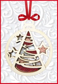 Набор новогоднее украшение из фанеры Новогодняя игрушка Ёлочка Чарiвна мить  F-093 - 363.00грн.