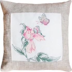 Набор подушки для вышивки крестом Бабочка и цветочек