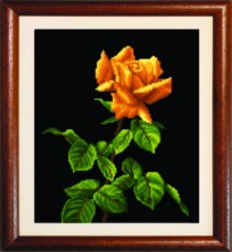 Схемы для вышивания бисером на авторской канве Желтая роза