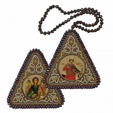 Набор для вышивания бисером двухсторонней иконы оберега Св. Мц. Катерина и Ангел Хранитель