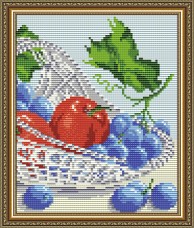 Набор для выкладки алмазной мозаикой В хрустале. Виноград с яблоками диптих 2 Art Solo АТ5550