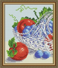 Набор для выкладки алмазной мозаикой В хрустале. Виноград с яблоками диптих 1 Art Solo АТ5549