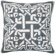 Набор для вышивки подушки крестиком Серый орнамент Чарiвна мить (Чаривна мить) РТ-175
