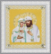 Набор для вышивки бисером Святые Петр и Феврония (ажур) золото Картины бисером Р-375