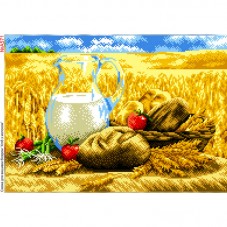 Схема вышивки бисером на габардине Хлеб с молоком  Biser-Art 30х40-А571