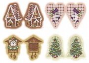 Схема для вышивки бисером на габардине Новогодние игрушки Рождество