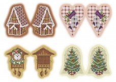 Схема для вышивки бисером на габардине Новогодние игрушки Рождество Acorns А3-К-918