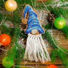 Набор для вышивки бисером по дереву Гном в синем колпаке  Волшебная страна FLK-495