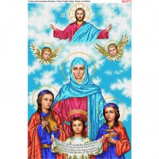 Схема вышивки бисером на габардине Вера, Надежда, Любовь и мать их Софья  Biser-Art 40х60-3073