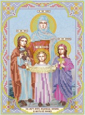 Схема вышивки бисером на холсте Святые Вера, Надежда, Любовь и мать их Софья