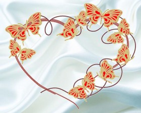Схема для вышивки бисером на атласе Бабочки на белом 2 А-строчка АК3-165_2 - 97.00грн.