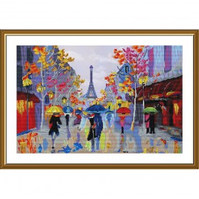 Набор для вышивки нитками на канве с фоновым изображением Парижские зонтики  Новая Слобода (Нова слобода) СР3320 - 416.00грн.