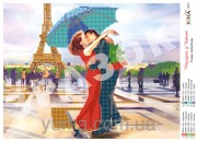 Схема вышивки бисером на габардине Поцелуй в Париже