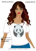 Женская футболка для вышивки бисером Панда 