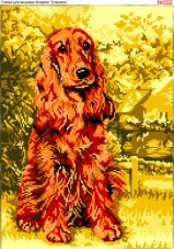 Схема вышивки бисером на габардине Собака Спаніель Biser-Art 30х40-552