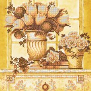 Схема вышивки бисером на холсте Палевые цветы