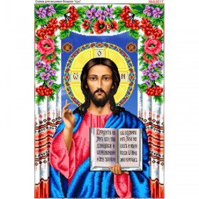 Схема вышивки бисером на габардине Иисус Христос Вседержитель  Biser-Art 40х60-А3017 - 165.00грн.