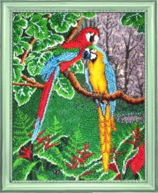 Схема для вышивки бисером на атласе Самоцветы джунглей