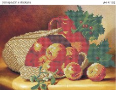 Схема для вышивки бисером на габардине Натюрморт с яблоками