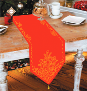 Схема вышивки бисером на габардине Скатерть рождественская сказка