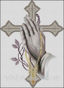 Схема вишивки бісером на габардині Молитва Ісуса повна зашивка