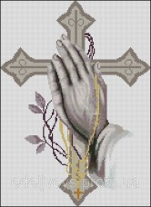 Схема вышивки бисером на габардине Молитва Иисуса полная зашивка Эдельвейс С-172(ІІ)